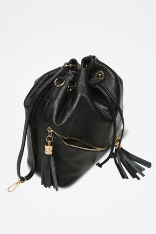 Sac seau en cuir Beth - Noir