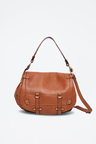 Sac porté épaule en cuir d'agneau Jamily - Camel