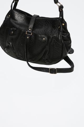 Sac porté épaule en cuir d'agneau Jamily - Noir