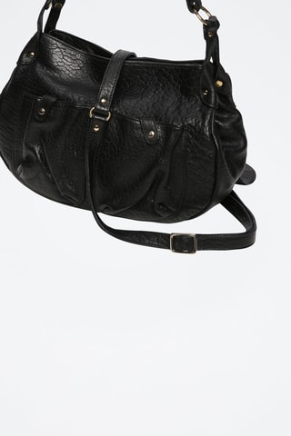 Sac porté épaule en cuir d'agneau Jamily - Noir