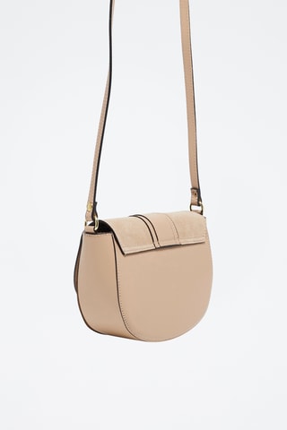 Sac bandoulière en cuir de vachette  Gwen - Nude