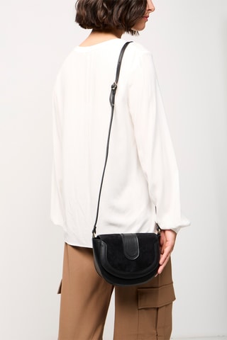 Sac bandoulière en cuir de vachette  Gwen - Noir