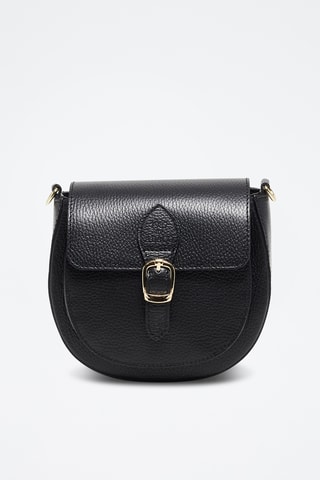 Sac bandoulière en cuir Polly - Noir