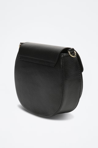 Sac bandoulière en cuir Polly - Noir