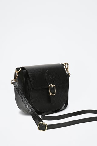 Sac bandoulière en cuir Polly - Noir