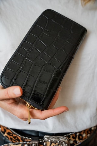 Compagnon en cuir Waly - Noir