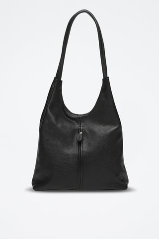 Sac porté épaule en cuir Fred - Noir