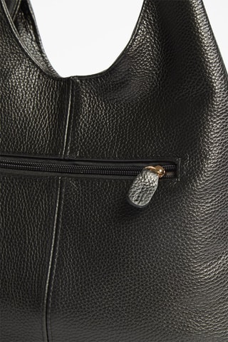 Sac porté épaule en cuir Fred - Noir