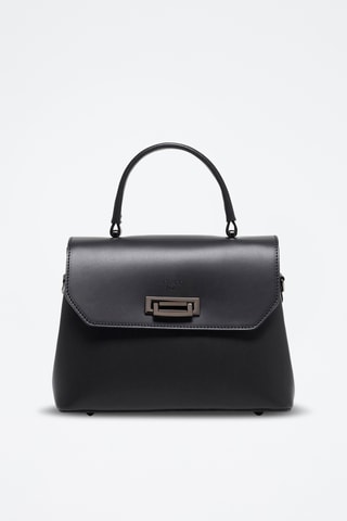 Sac à main en cuir de vachette Laurie - Noir