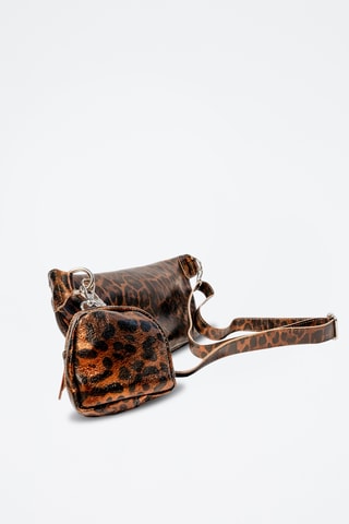 Sac banane en cuir Tena - Marron et noir