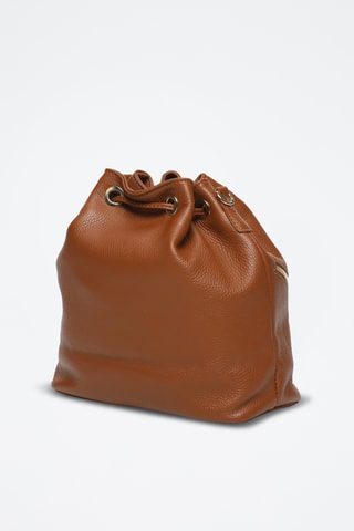 Sac seau en cuir Beth - Camel