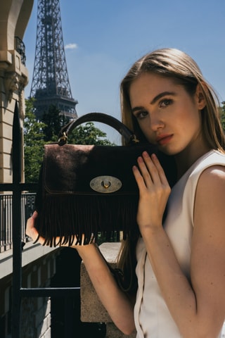 Sac bandoulière en nubuck Louis Frange - Marron