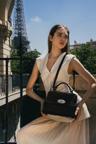 Sac bandoulière en nubuck Louis Frange - Marron