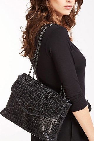 Sac bandoulière en cuir Maku - Noir