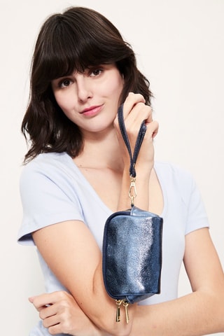 Porte-monnaie en cuir Dore - Bleu