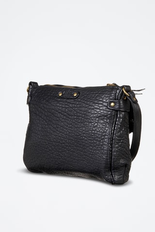 Sac bandoulière en cuir d'agneau Giulia - Noir