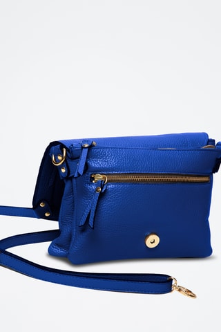 Sac bandoulière en cuir Bayne - Bleu