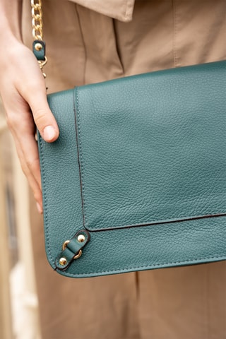 Sac bandoulière en cuir Seren - Doré et vert