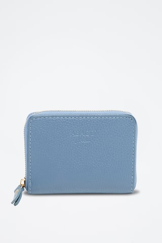 Portefeuille en cuir Mini Gali - Bleu et doré