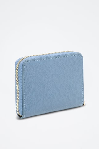 Portefeuille en cuir Mini Gali - Bleu et doré