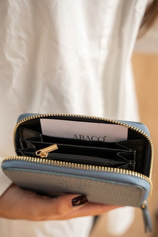 Portefeuille en cuir Mini Gali - Bleu et doré