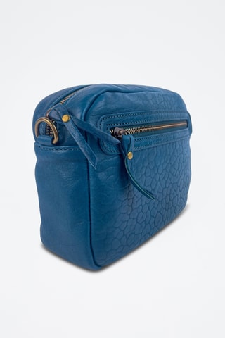 Sac bandoulière en cuir Maelys - Bleu