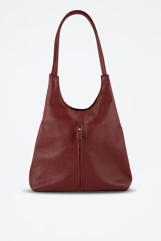 	Sac porté épaule en cuir Fred  - Bordeaux