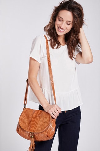 Sac bandoulière en cuir Lana - Camel