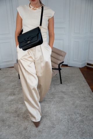 Sac bandoulière en cuir Ambre - Noir