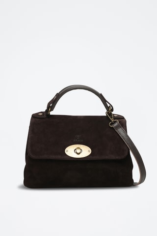 Sac bandoulière en nubuck Louis - Marron