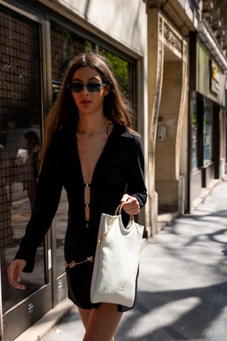 Sac à main en cuir Jany - Blanc