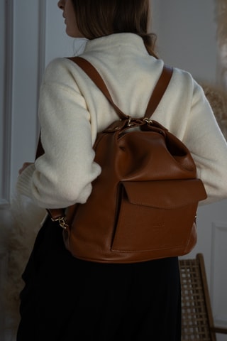 Sac bandoulière en cuir Effia - Camel