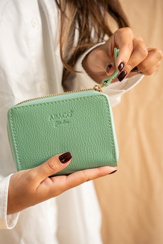 Portefeuille en cuir Mini Gali - Doré et vert
