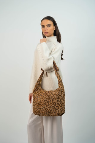 Sac porté épaule en cuir Kaelis - Camel