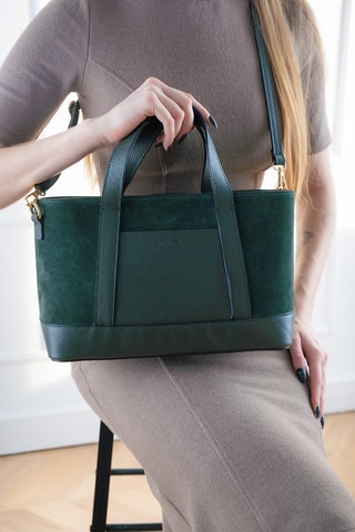 Sac bandoulière en nubuck Belly - Vert