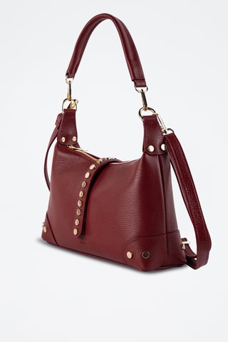 Sac bandoulière en cuir Jim - Bordeaux