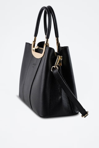Sac bandoulière en cuir Olivia - Noir