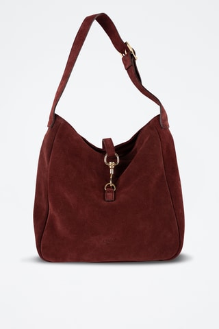 Sac bandoulière en nubuck Lexi - Bordeaux