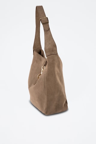 Sac bandoulière en nubuck Lexi - Taupe