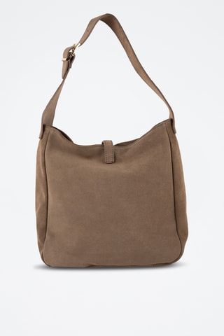 Sac bandoulière en nubuck Lexi - Taupe