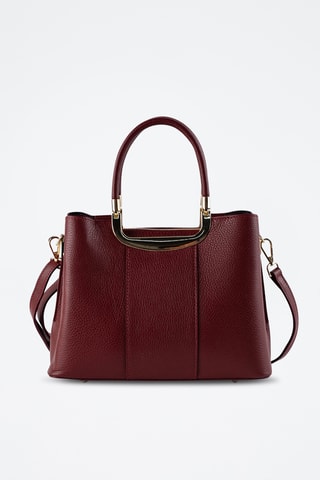 Sac bandoulière en cuir Olivia - Bordeaux