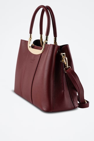 Sac bandoulière en cuir Olivia - Bordeaux