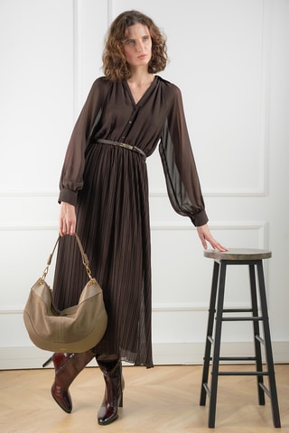 Sac bandoulière en nubuck Kael - Taupe