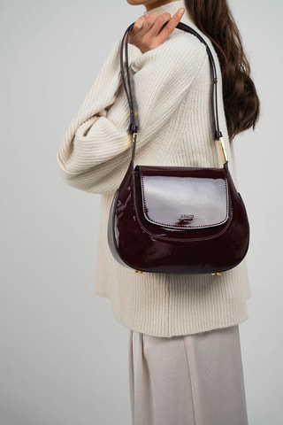 Sac bandoulière en cuir Wayne - Bordeaux