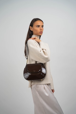 Sac bandoulière en cuir Wayne - Marron