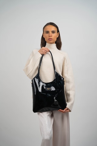 Sac porté épaule en cuir Neven - Noir