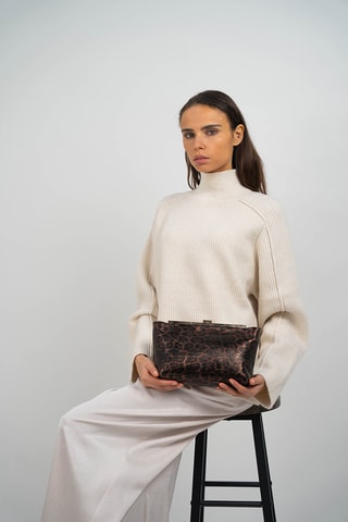 Sac bandoulière en cuir Norys - Marron