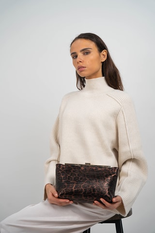 Sac bandoulière en cuir Norys - Marron