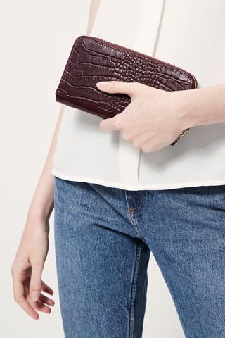 Compagnon en cuir Yna - Petit - Bordeaux