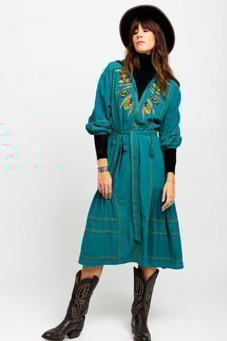 Lange Jurk Groen en Geel